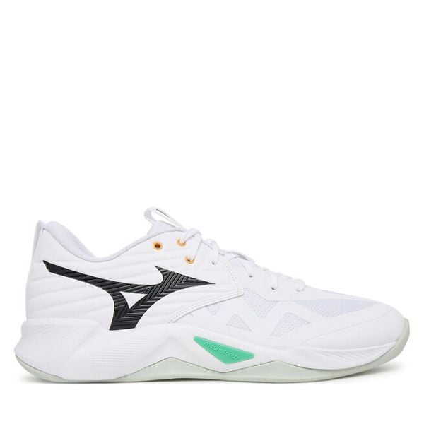 Buty halowe Mizuno. Białe buty sportowe męskie Mizuno, bez wzorów, bez zapięcia, mizuno wave. Za 459.99 zł.