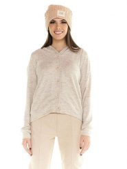 Bluza z wełna z kaptur na co dzień na siłownię. Brązowe bluzy damskie LEONE 1947 APPAREL, l, bez wzorów, z wełny, bez ramiączek, bez kaptura. Za 168.36 zł.