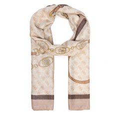 Szal Guess. Brązowe szaliki damskie Guess, z aplikacjami. Za 154.99 zł.