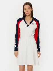 Tommy Jeans Sukienka codzienna DW0DW19467 Kolorowy Regular Fit. Sukienki damskie Tommy Jeans, na co dzień, m, bez wzorów, z bawełny, bez kołnierzyka, bez ramiączek, proste. Za 379.99 zł.