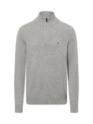 Tommy Hilfiger sweter z dzianiny Mężczyźni Wełna szary, XL. Szare swetry męskie Tommy Hilfiger, m, bez wzorów, z dzianiny, bez kołnierzyka, bez ramiączek. Za 599.95 zł.
