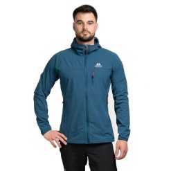 Kurtka softshell męska Echo Hooded. Niebieskie kurtki męskie MOUNTAIN EQUIPMENT, m, bez wzorów, z softshellu, bez kaptura, trekkingowe. Za 449.99 zł.