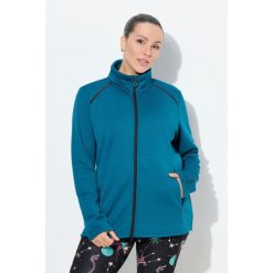 Damskie Bluza funkcyjna podszewka ze sztucznego futra stójka długi rękaw. Niebieskie bluzy damskie Ulla Popken, plus size, bez wzorów, z elastanu, bez ramiączek, bez kaptura. Za 279.99 zł.