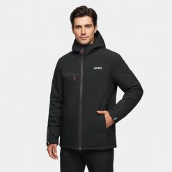 Kurtka turystyczna męska zimowa Alpinus Causses czarna. Czarne kurtki męskie Alpinus, na zimę, m, bez wzorów, z materiału, z kapturem. Za 549.00 zł.