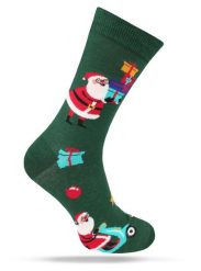 Świąteczne Skarpetki - Alties - Mikołaj z Prezentami. Skarpety męskie Alties, bez wzorów, z bawełny. Za 19.90 zł.