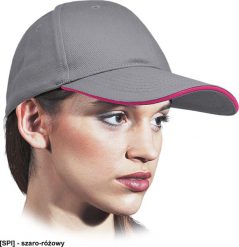 R.E.I.S. CZMERI - damska czapka z usztywnianym daszekiem i przodem czapki, 100% bawełna, 260 g/m2 - szaro-różowy. Czerwone czapki damskie R.E.I.S., bez wzorów, z bawełny. Za 10.15 zł.