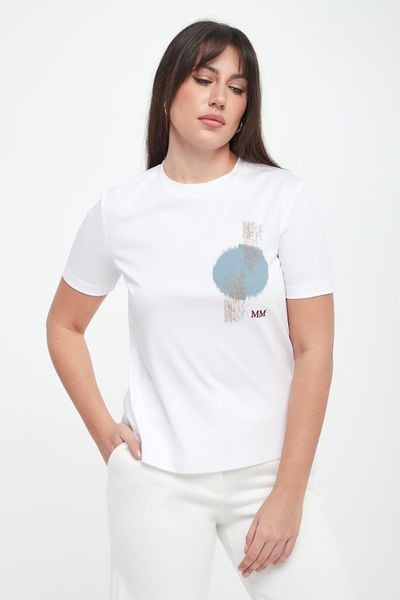 T-shirt damski Negozi MM. T-shirty damskie MM, xs, bez wzorów, bez kołnierzyka, bez ramiączek. Za 589.00 zł.