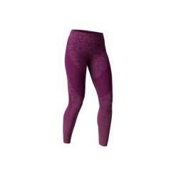Legginsy slim Gym & Pilates FIT+ 500 damskie. Czerwone legginsy damskie DOMYOS, bez wzorów, z bawełny. W wyprzedaży za 49.99 zł.