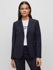 Boss Marynarka Juleah 50490035 Granatowy Regular Fit. Niebieskie marynarki i żakiety damskie Boss, bez wzorów, z wełny, bez kołnierzyka, bez ramiączek. Za 1,169.00 zł.