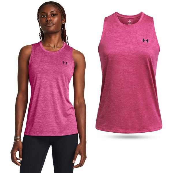 Koszulka damska tank top UNDER ARMOUR 1383656 bez rękawów. Czerwone topy damskie Under Armour, l, bez wzorów, sportowe, bez kołnierzyka, bez ramiączek. Za 146.50 zł.