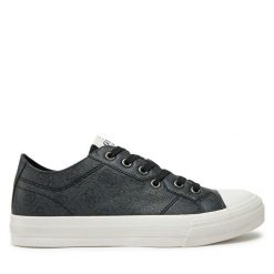 Trampki Guess. Czarne trampki męskie Guess, z aplikacjami, bez zapięcia. Za 239.99 zł.