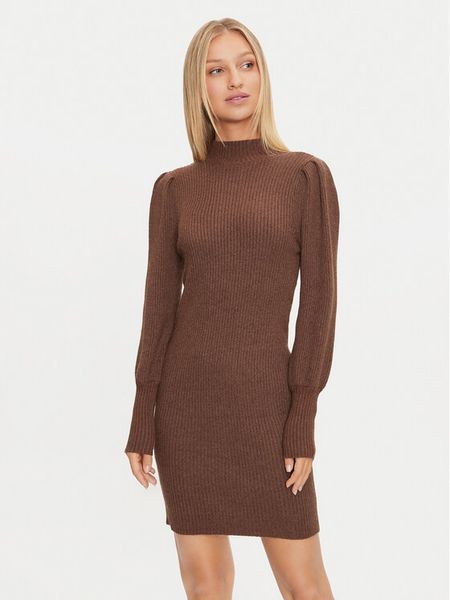 ONLY Sukienka dzianinowa Katia 15232502 Brązowy Comfort Fit. Brązowe sukienki damskie ONLY, l, bez wzorów, z dzianiny, bez kołnierzyka, bez ramiączek. Za 179.99 zł.