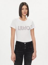 Liu Jo T-Shirt WA4051 JS923 Biały Regular Fit. Białe t-shirty damskie Liu Jo, l, bez wzorów, z bawełny, bez kołnierzyka, bez ramiączek. Za 299.99 zł.