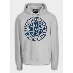Bluza męska Pitbull z kapturem SAN DIEGO SUN. Szare bluzy męskie PITBULL, l, bez wzorów, z kapturem. Za 239.99 zł.