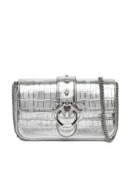 PINKO Torebka Love One Pocket Simply C AI 24-25 PLTT 103838 A1W5 Srebrny. Szare torebki do ręki damskie Pinko, bez wzorów, ze skóry, bez dodatków. Za 849.99 zł.