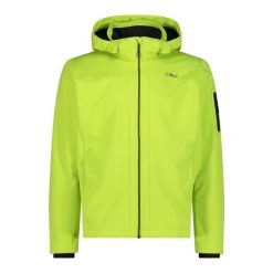 Kurtka turystyczna z kapturem CMP. Żółte kurtki sportowe męskie CMP, bez wzorów, z softshellu, z kapturem, trekkingowe. Za 411.25 zł.
