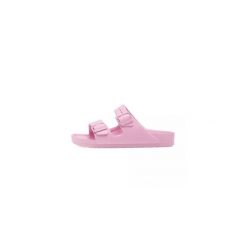 Klapki damskie Birkenstock Arizona Eva Fondant. Czerwone klapki damskie Birkenstock, bez wzorów, z materiału, bez obcasa, bez zapięcia. Za 358.00 zł.