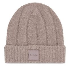 Czapka Calvin Klein. Brązowe czapki damskie Calvin Klein, na zimę, bez wzorów. Za 209.99 zł.