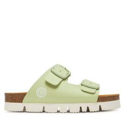Klapki Dr. Brinkmann. Zielone klapki damskie Dr. Brinkmann, bez wzorów, bez obcasa, bez zapięcia. Za 279.99 zł.