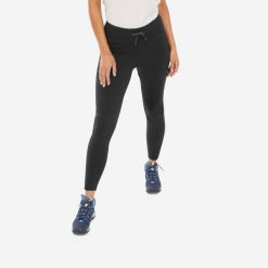 Legginsy turystyczne damskie Quechua NH100. Czarne legginsy damskie QUECHUA, bez wzorów, z elastanu. Za 99.99 zł.