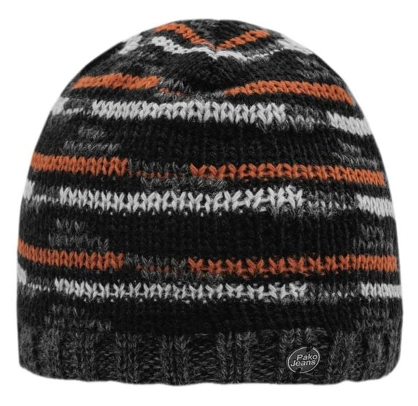 Czapka Jesienno-Zimowa Męska, Czarno-Pomarańczowa Ciepła z Polarem, Ocieplana -PAKO JEANS. Brązowe czapki męskie Pako Jeans, na zimę, bez wzorów, z jeansu. Za 35.00 zł.