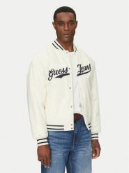 Guess Jeans Kurtka bomber M5RL54 WHAA2 Beżowy Regular Fit. Brązowe kurtki męskie Guess Jeans, l, z aplikacjami, z jeansu, bez kaptura. Za 399.99 zł.