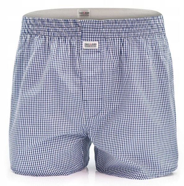 Męskie Bokserki Bawełniane - Pako Jeans - Drobna, Niebieska Kratka. Niebieskie bokserki męskie Pako Jeans, bez wzorów, z bawełny. Za 33.00 zł.