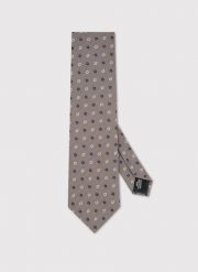 PAKO LORENTE – Beżowy krawat w kwiaty. Brązowe krawaty i muchy Pako Lorente, bez wzorów, z poliesteru, biznesowe. Za 99.99 zł.