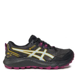 Buty do biegania Asics. Czarne obuwie sportowe damskie Asics, bez wzorów, bez zapięcia, do biegania. Za 339.99 zł.