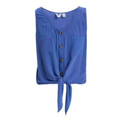 Luźny top dla Kobiety TROPICAL HILL Fioletowy. Niebieskie topy damskie Roxy, m, bez wzorów, z materiału, bez kołnierzyka, bez ramiączek. Za 189.00 zł.