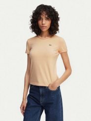 Lacoste T-Shirt TF5289 Pomarańczowy jasny Slim Fit. Brązowe t-shirty damskie Lacoste, bez wzorów, z bawełny, bez kołnierzyka, bez ramiączek. Za 206.99 zł.