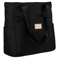 Shopperka materiałowa Rovicky R-TZ-01 czarna. Czarne shopperki damskie ROVICKY, bez wzorów, z materiału, małe, bez dodatków. Za 41.99 zł.
