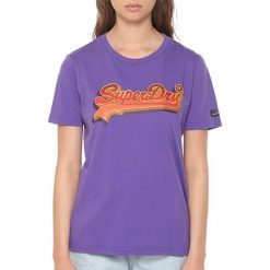 Koszulka turystyczna damska Superdry Vintage Seasonal. Białe koszulki sportowe damskie Superdry, l, bez wzorów, z bawełny, bez ramiączek. Za 81.00 zł.