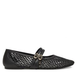 Baleriny JENNY. Czarne balerinki damskie Jenny, bez wzorów, bez obcasa, bez zapięcia. Za 55.99 zł.