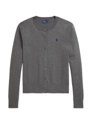 Polo Ralph Lauren Kardigan 211971871006 Szary Regular Fit. Szare kardigany damskie Polo Ralph Lauren, xl, bez wzorów, z bawełny, bez kołnierzyka. Za 859.99 zł.