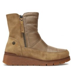 Botki Refresh. Brązowe botki damskie Refresh, bez wzorów, bez obcasa, na płaskiej podeszwie, bez zapięcia. Za 289.99 zł.