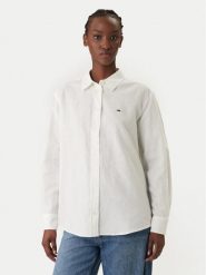 Tommy Jeans Koszula DW0DW22209 Biały Relaxed Fit. Białe koszule damskie Tommy Jeans, xs, bez wzorów, z jeansu, bez kołnierzyka, bez ramiączek. Za 409.99 zł.