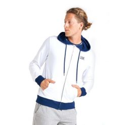 Męski dres Real Boxing z kapturem i zamkiem błyskawicznym. Białe komplety dresowe męskie LEONE 1947 APPAREL, m, bez wzorów, z dresówki. Za 168.36 zł.