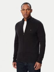 Tommy Hilfiger Kardigan Essential MW0MW36517 Czarny Regular Fit. Czarne swetry męskie Tommy Hilfiger, m, bez wzorów, z bawełny, bez kołnierzyka, bez ramiączek. Za 529.99 zł.