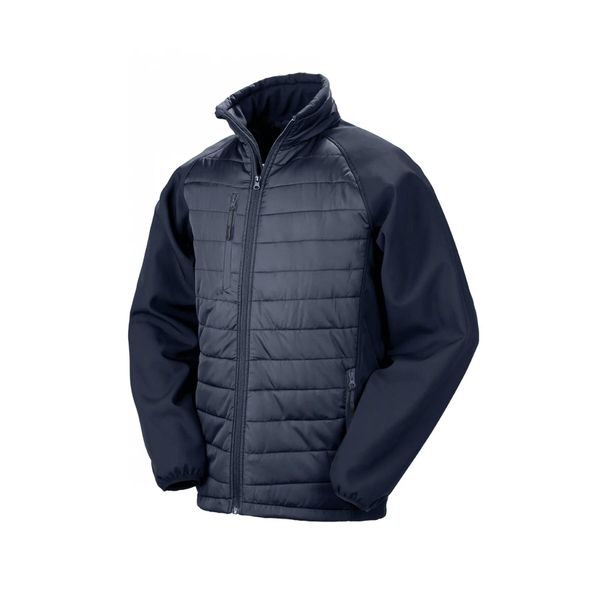 Kurtka puchowa z recyklingu Result Softshell Black Compass Softshell. Niebieskie kurtki męskie RESULT, na zimę, m, bez wzorów, z materiału, bez kaptura. Za 234.80 zł.