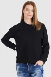 VALENTINO GARAVANI Czarna bluza damska z wytłaczanym logo. Czarne bluzy damskie Valentino Garavani, s, bez wzorów, prążkowane, biznesowe, bez ramiączek, bez kaptura. W wyprzedaży za 1,799.99 zł.