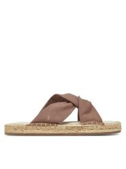 EMU Australia Klapki Rowley W13169 Beżowy. Brązowe klapki damskie Emu Australia, bez wzorów, z materiału, bez obcasa, bez zapięcia. Za 210.99 zł.