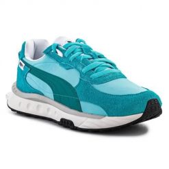 Buty do chodzenia męskie Puma Wild Rider Vintage Elektro. Niebieskie buty sportowe męskie Puma, bez wzorów, z materiału, bez zapięcia, trekkingowe. Za 494.00 zł.