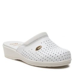 Klapki Scholl. Białe klapki damskie Scholl, bez wzorów, bez obcasa, bez zapięcia. Za 339.99 zł.