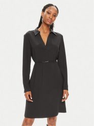 Calvin Klein Sukienka koszulowa K20K207152 Czarny Regular Fit. Czarne sukienki damskie Calvin Klein, na co dzień, bez wzorów, z syntetyku, bez kołnierzyka, bez ramiączek, koszulowe. Za 759.99 zł.