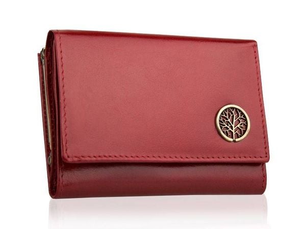 Portfel damski BETLEWSKI BPD-BF-14 CZERWONY. Czerwone portfele damskie Betlewski, ze skóry. Za 149.00 zł.