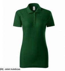 PICCOLIO - ADLER - Koszulka polo damska, 170 g/m, 35% poliester, 65% bawełna, zieleń butelkowa XL. Zielone bluzki damskie PICCOLIO, m, bez wzorów, z bawełny, bez kołnierzyka, bez ramiączek. Za 27.58 zł.