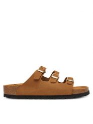 Birkenstock Klapki Florida Fresh Tonal Footbed 1031867 Brązowy. Brązowe klapki damskie Birkenstock, bez wzorów, z nubiku, bez obcasa, bez zapięcia. Za 569.99 zł.