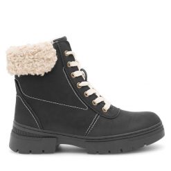 Botki Go Soft. Czarne botki damskie GO SOFT, bez wzorów, bez obcasa, na płaskiej podeszwie, bez zapięcia. Za 199.99 zł.