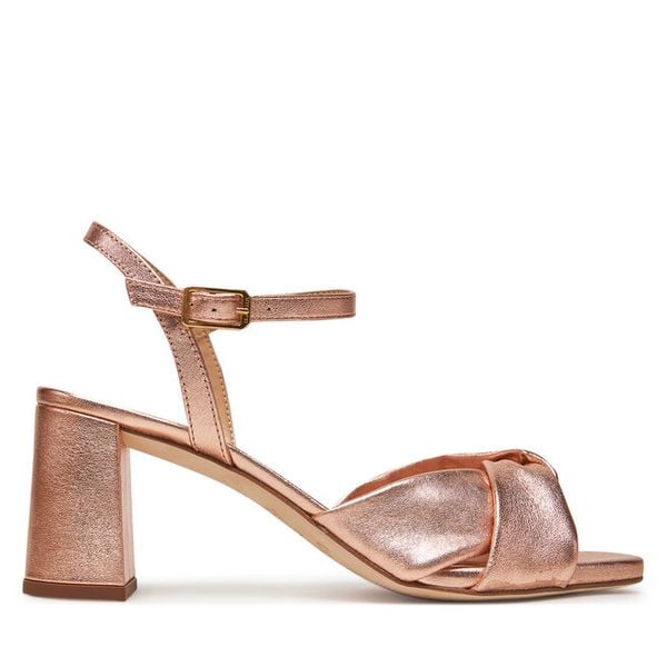 Sandały Unisa. Czerwone sandały damskie Unisa, bez wzorów, bez obcasa, na słupku, bez zapięcia. Za 469.99 zł.